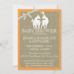 Woodland Baby Shower Deer and Burlap Einladung