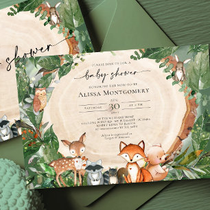 Woodland Baby Shower Einladung