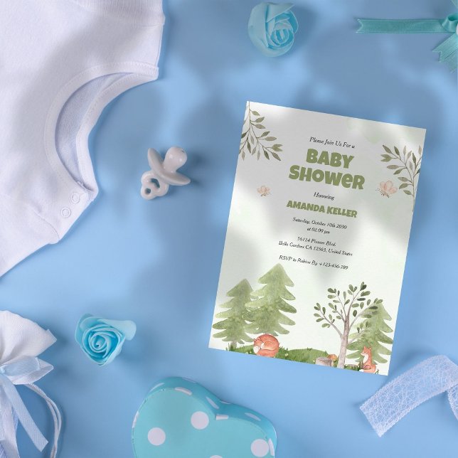 Woodland Baby Shower Einladung (Von Creator hochgeladen)