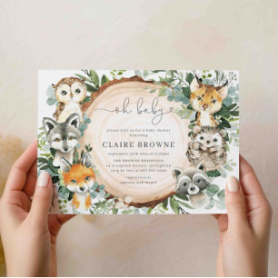 Woodland Baby Shower Einladung