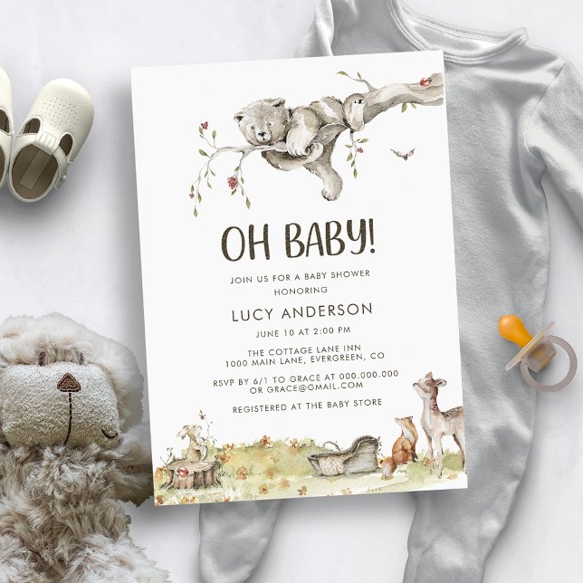 Woodland Baby Shower Einladung (Von Creator hochgeladen)