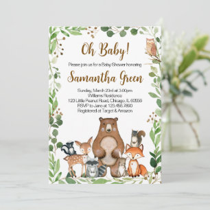 Woodland Baby Shower Einladung