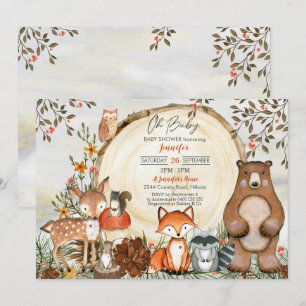 Woodland Baby Shower Einladung Baby Boy Woodland