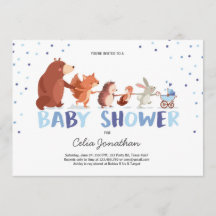 Woodland Baby Shower Einladung Boy Forest Animals