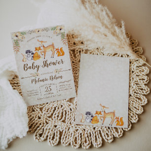 Woodland Baby Shower Einladung Deer Fox Animal