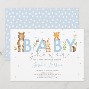 Woodland Baby Shower Einladung Waldtiere