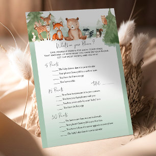 Woodland Baby Shower Game Was ist auf deinem Handy