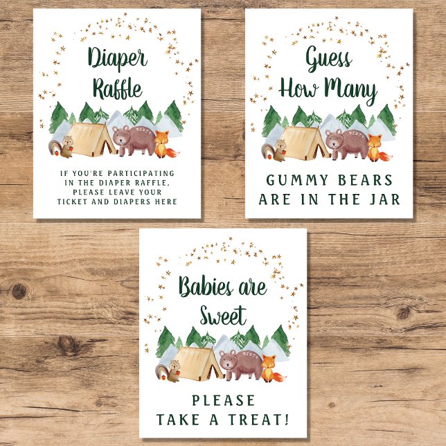 Woodland Baby Shower Games Favoriten Poster Set (Von Creator hochgeladen)
