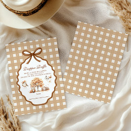 Woodland Baby Shower Gingham Diapper Raffle Begleitkarte