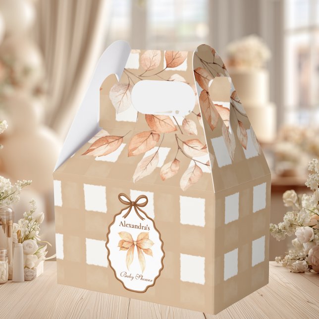 Woodland Baby Shower Gingham Geschenkschachtel (Von Creator hochgeladen)
