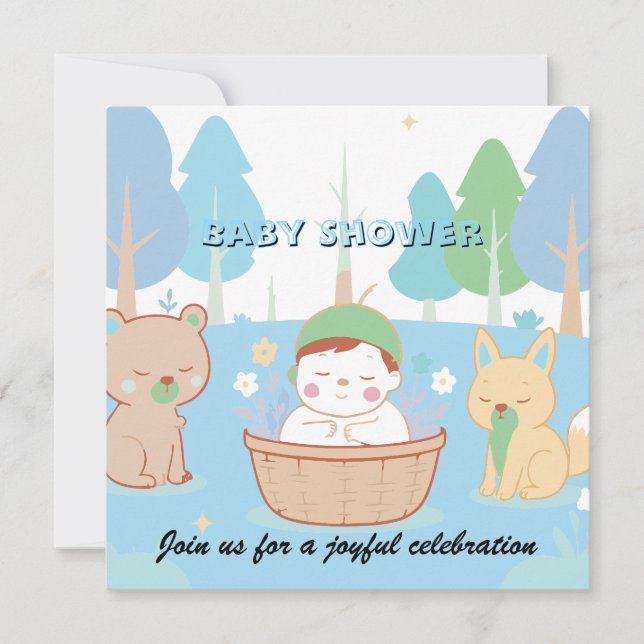 Woodland Baby Shower Invitation  (Devant)