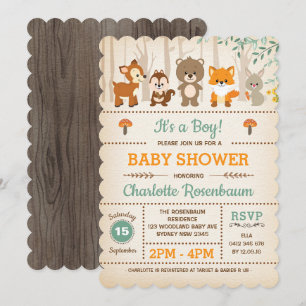 Woodland Baby Shower Invitation Forest Animations Einladung