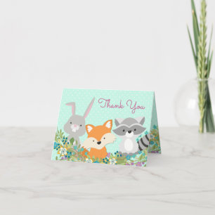 Woodland Baby shower Merci Cartes