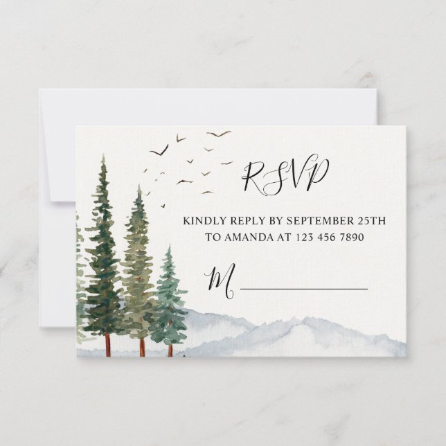 Woodland Baby Showkarte RSVP (Vorderseite)
