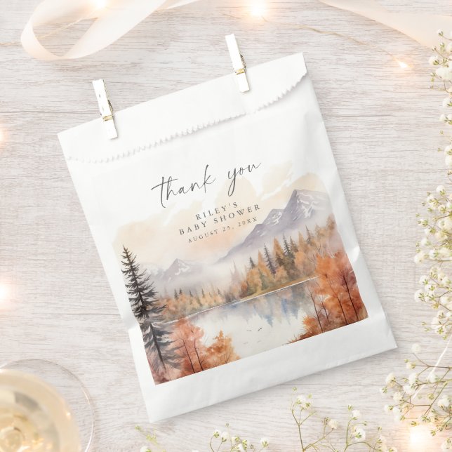 Woodland Babydusche begünstigen Taschen Rustikale  Geschenktütchen (Ausgeschnitten)