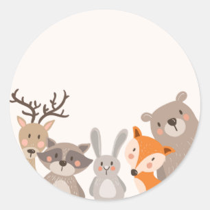 Woodland Babydusche bevorzugt Anhänger "Sticker An Runder Aufkleber