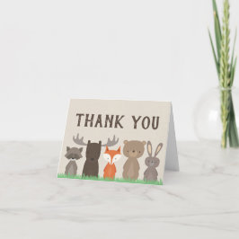 Woodland Babydusche danke Ihnen Karten geklappt