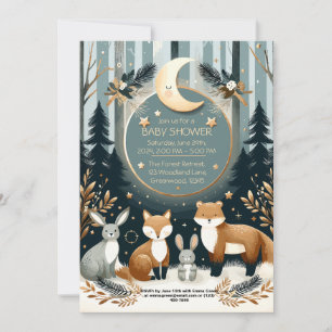 Woodland Babydusche Einladung