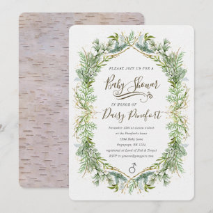 Woodland Babydusche Einladung