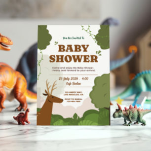 Woodland Babydusche Einladung - Wald Hirsche Thema