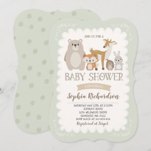 Woodland Babydusche Einladung Whimsical Dusche