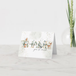 Woodland Babydusche Faltkarte Einladung