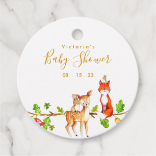 Woodland Babydusche Geschenkanhänger