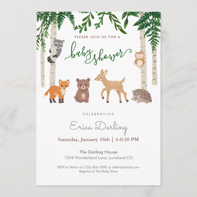 Woodland Babydusche | geschlechtsneutral Programm (Vorderseite)