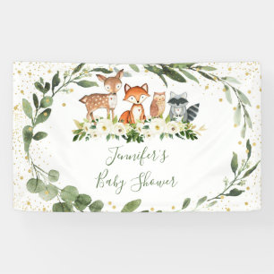 Woodland Babydusche Grünwald Tier Banner