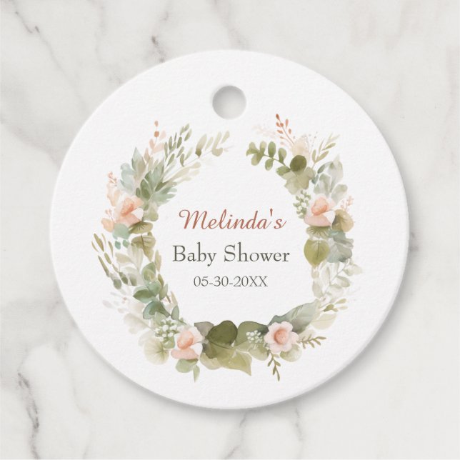Woodland Babydusche mit Niedlichem Igel Geschenkanhänger (Vorderseite)