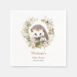Woodland Babydusche mit Niedlichem Igel Serviette