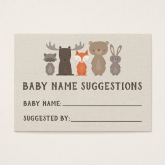 Woodland Babydusche Name Suggestion Karten