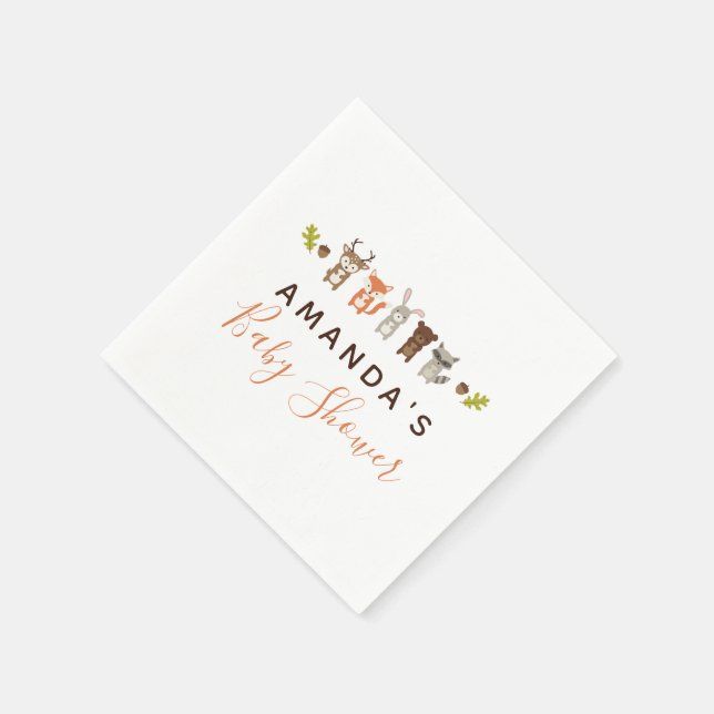Woodland Babydusche Napkins Serviette (Ecke)