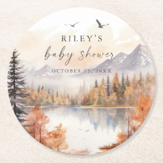 Woodland Babydusche Papier Untersetzer Fall Forest