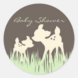 Woodland Babydusche Runder Aufkleber
