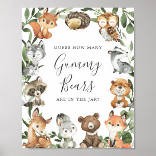 Woodland Babydusche schätzt wie viele Gummibären Poster
