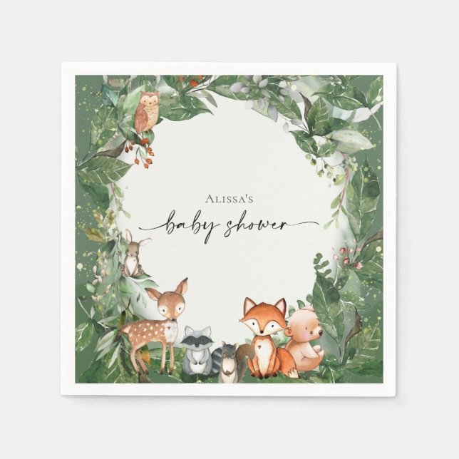 Woodland Babydusche Serviette (Vorderseite)