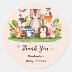 Woodland Babydusche Vielen Dank für Ihr Interesse  Runder Aufkleber
