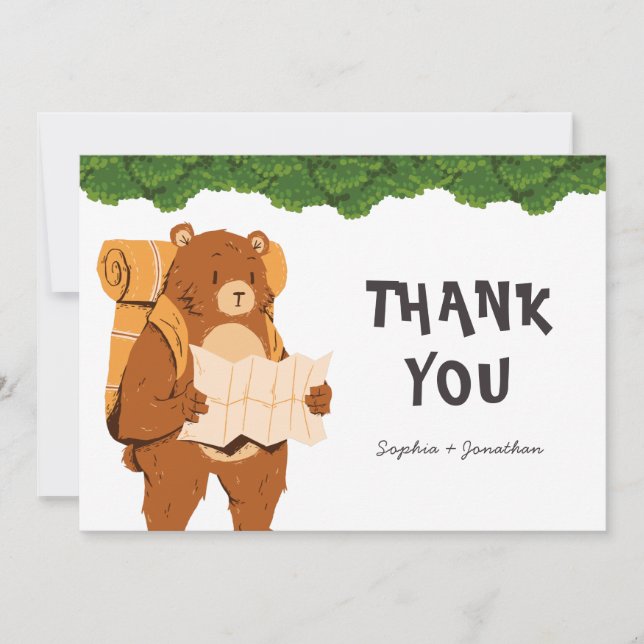 Woodland Bear Adventure Carte de remerciements (Devant)