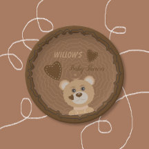 Woodland Bear Baby Dusche Brown Paper Teller