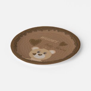 Woodland Bear Baby Dusche Brown Paper Teller