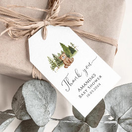 Woodland Bear Baby Dusche Danke für Ihre Geschenkt Geschenkanhänger
