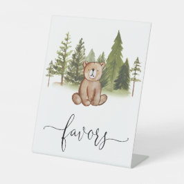 Woodland Bear Baby Duwer Favoriten Sockelschild