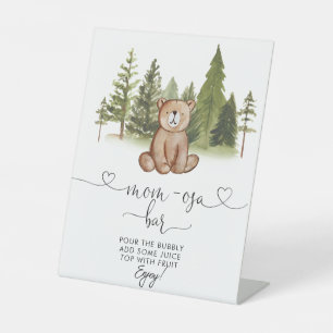 Woodland Bear Baby Shower Mama osa Bar Pedestal Si Sockelschild