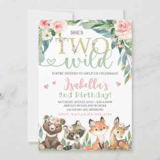 Woodland Birthday Einladung zwei wilde Einladung