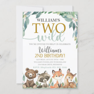 Woodland Birthday Einladung zwei wilde Einladung