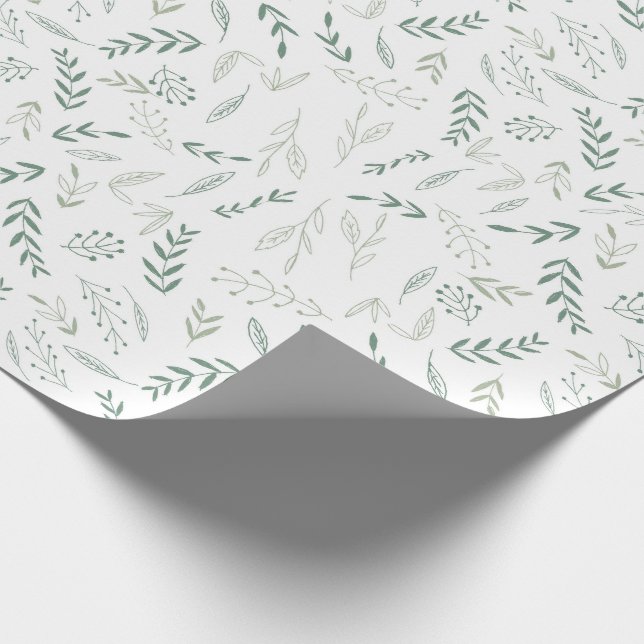 Woodland-Blätter Babydusche neutrales Wickelpapier Geschenkpapier (Ecke)