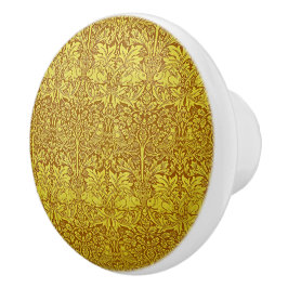 Woodland Blätter Gold Rabbit William Morris Muster Keramikknauf