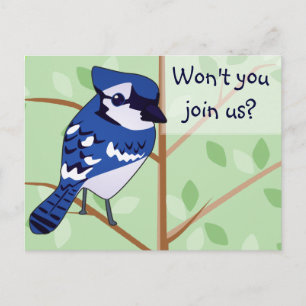 Woodland Blue Jay Invitation carte postale
