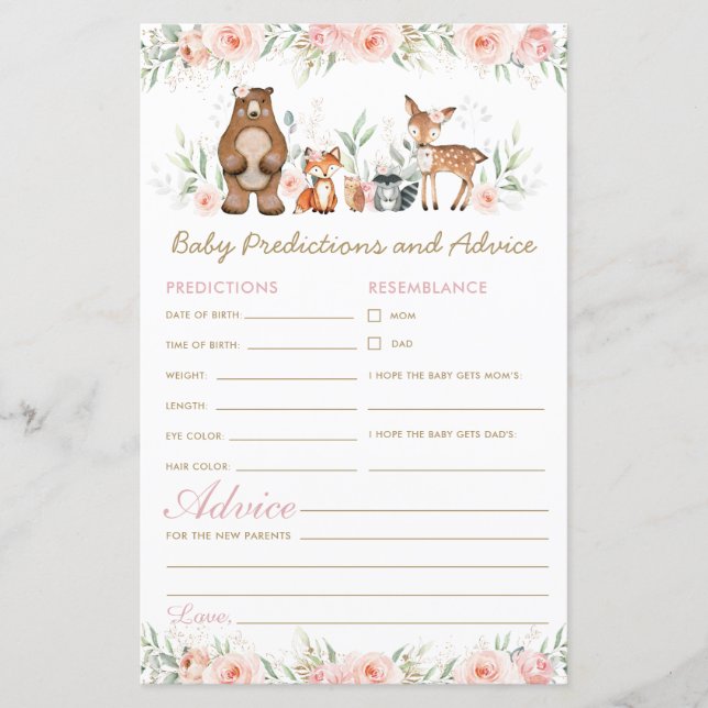 Woodland Blush Bloral Baby Vorhersagen und Ratschl (Vorderseite)